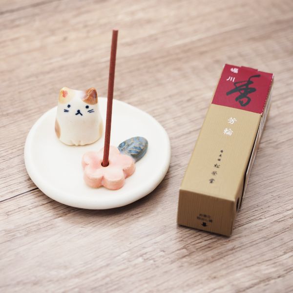 日本製 手作線香座 | 小花貓
