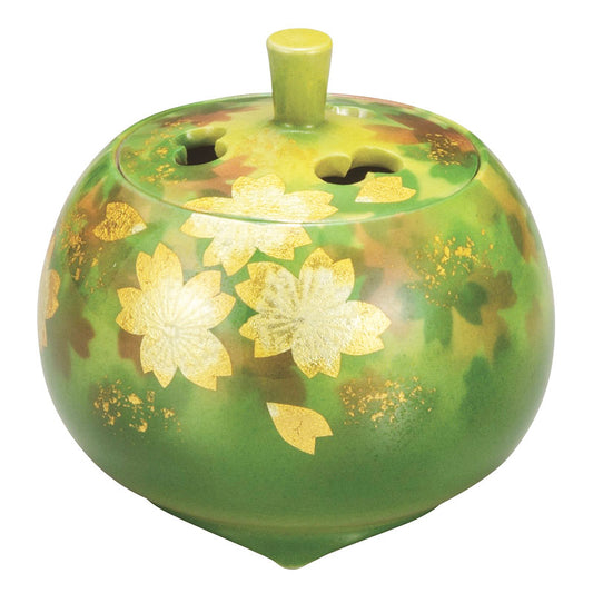 九谷燒 3.5号香爐 金箔吉祥櫻花